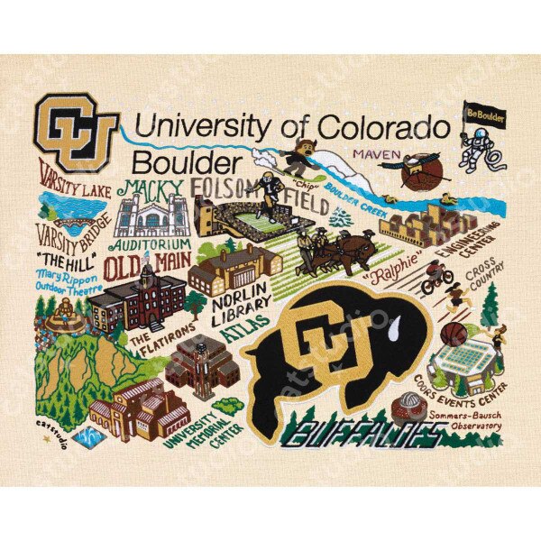 An eight by ten-inch canvas art print detailing the colorful c-u campus scene.